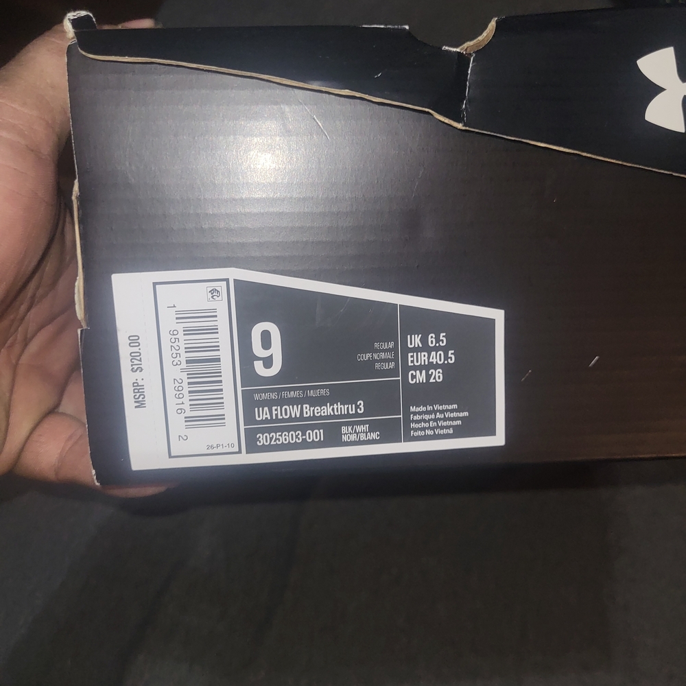 Under Armour Black and White Athletic Sneakers - Picture 3 of 8
